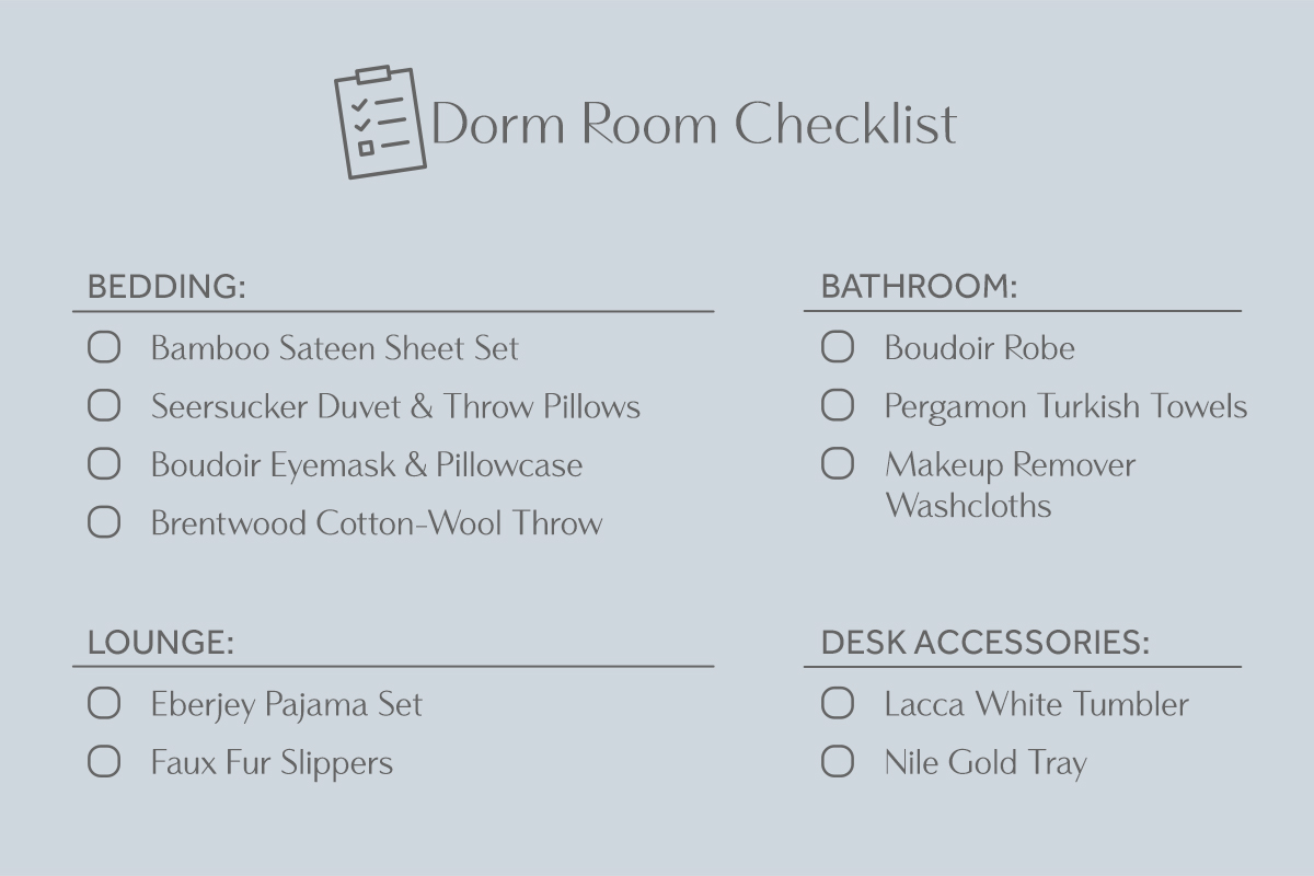 dorm room checklist pdf